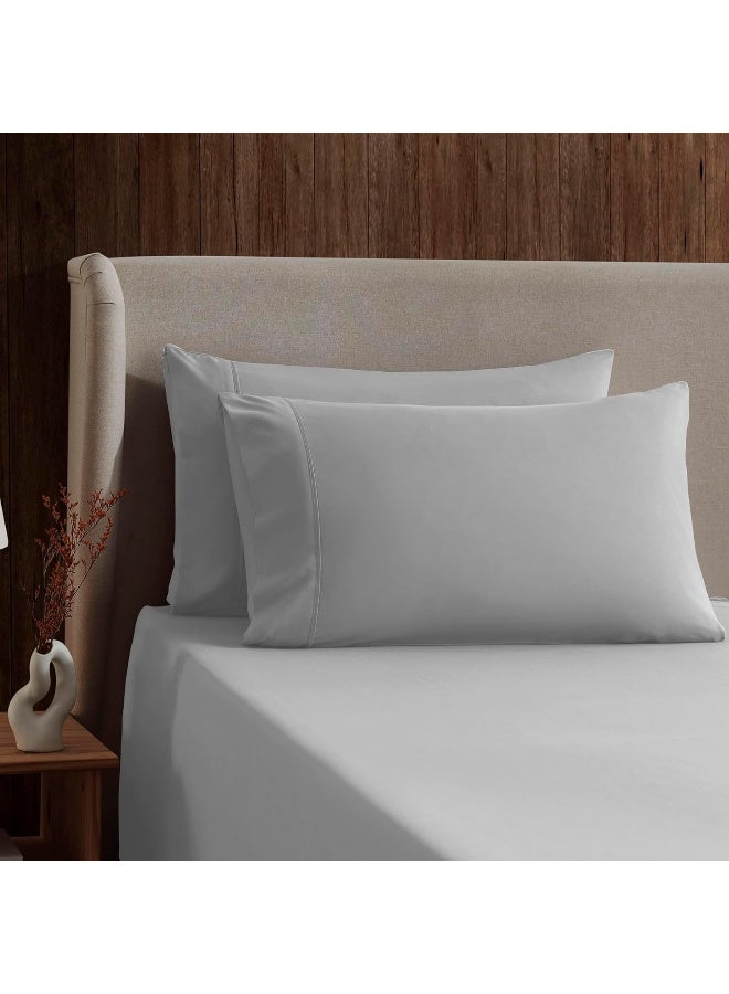 Nestl Nestl RV Short Queen Sheet Set - 4 Piece Bed Sheets for RV Short Queen Size Bed, Deep Pocket, Hotel Luxury, Extra Soft, Breathable and Cooling, Light Grey RV Short Queen Size Sheets  - Image 3