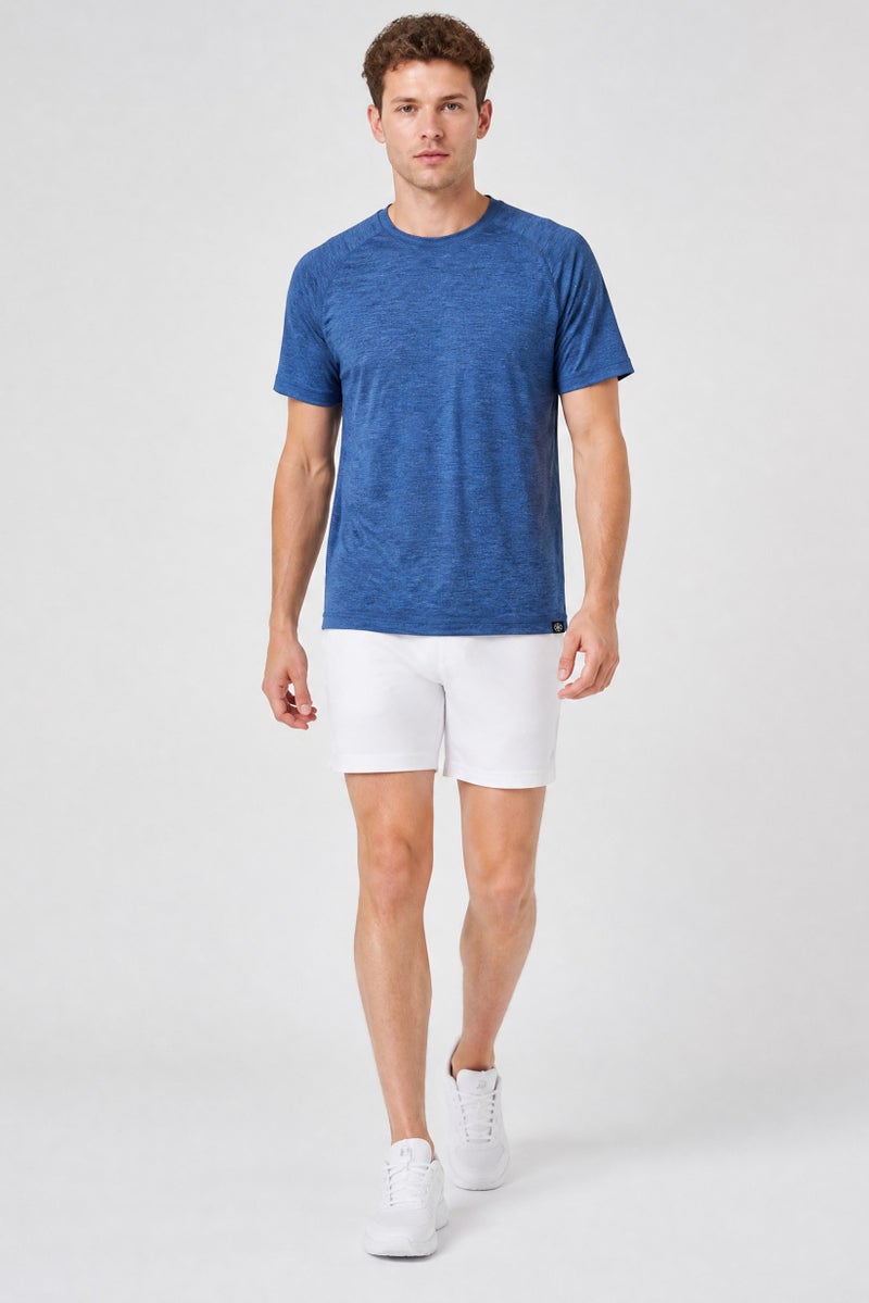 Gaiam Men Slim Fit Short Sleeve Training T-Shirt, Blue - Image 3