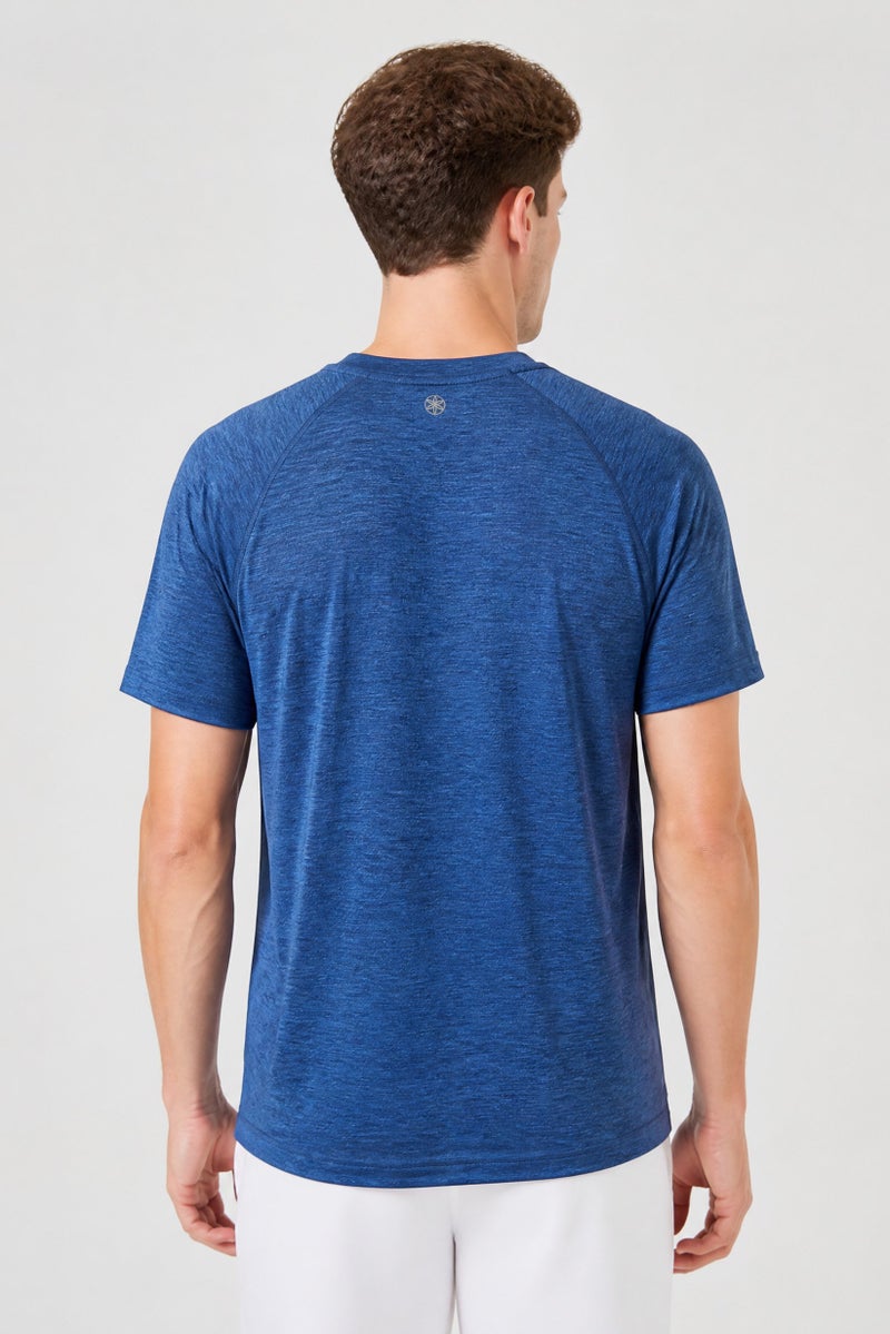 Gaiam Men Slim Fit Short Sleeve Training T-Shirt, Blue - Image 5