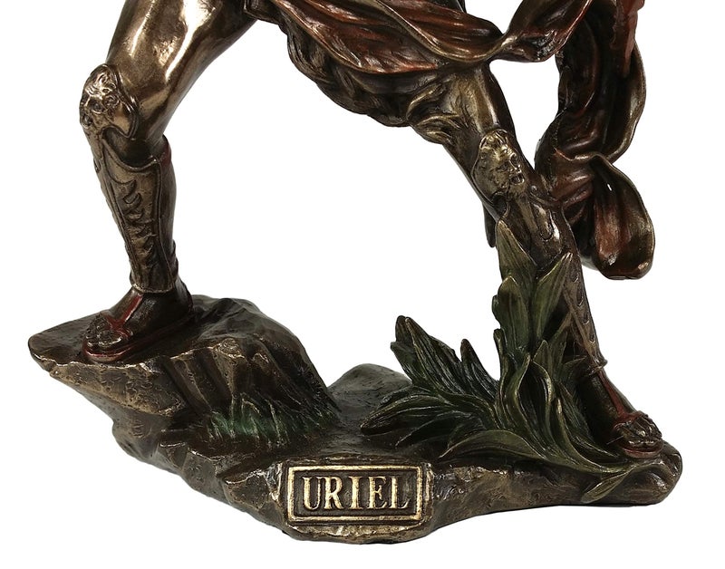 فيرونيز ديزاين Veronese Design 9.5 inch Archangel Saint Uriel مع تمثال تقاطع النحت ملاك اللون البرونزي - Image 4