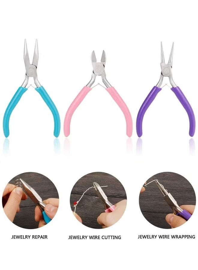 3pcs Mini Pliers set professional for Jewelry Pliers Making Tools needle Nose Long Round Wire Cutter Repair, Wrapping, Cutting Small Jewelry Making Tool Kit - Image 5