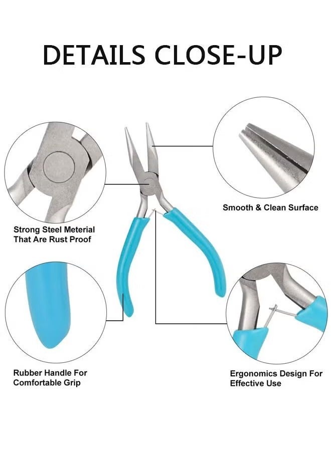 3pcs Mini Pliers set professional for Jewelry Pliers Making Tools needle Nose Long Round Wire Cutter Repair, Wrapping, Cutting Small Jewelry Making Tool Kit - Image 4
