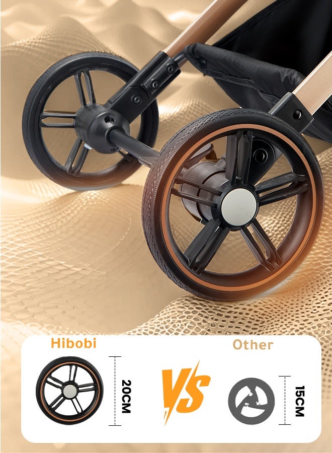 hibobi Lightweight Travel Baby Stroller with Cup Holder｜Premium Design｜Four-Wheel Suspension｜One-Hand Foldable and Cabin-Approved｜Multi-Angle Adjustment｜Supports up to 60kg｜Suitable for 0–6 Years - Image 2