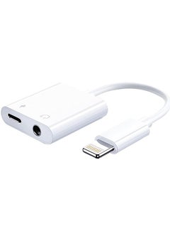 [2 in 1] Lightning to 3.5mm Headphone Adapter, Apple MFi Certified – Audio & Charging Dongle for iPhone 12/11/XS/XR/X/8/7 – Supports All iOS Versions