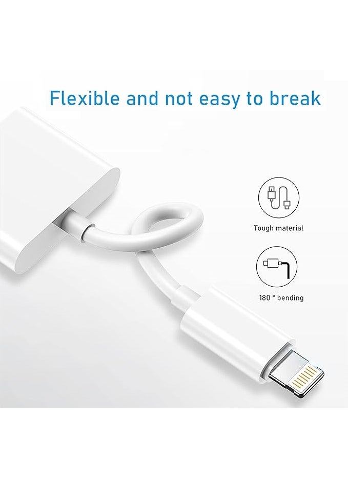 Generic - [2 in 1] Lightning to 3.5mm Headphone Adapter, Apple MFi Certified – Audio & Charging Dongle for iPhone 12/11/XS/XR/X/8/7 – Supports All iOS Versions - Image 1