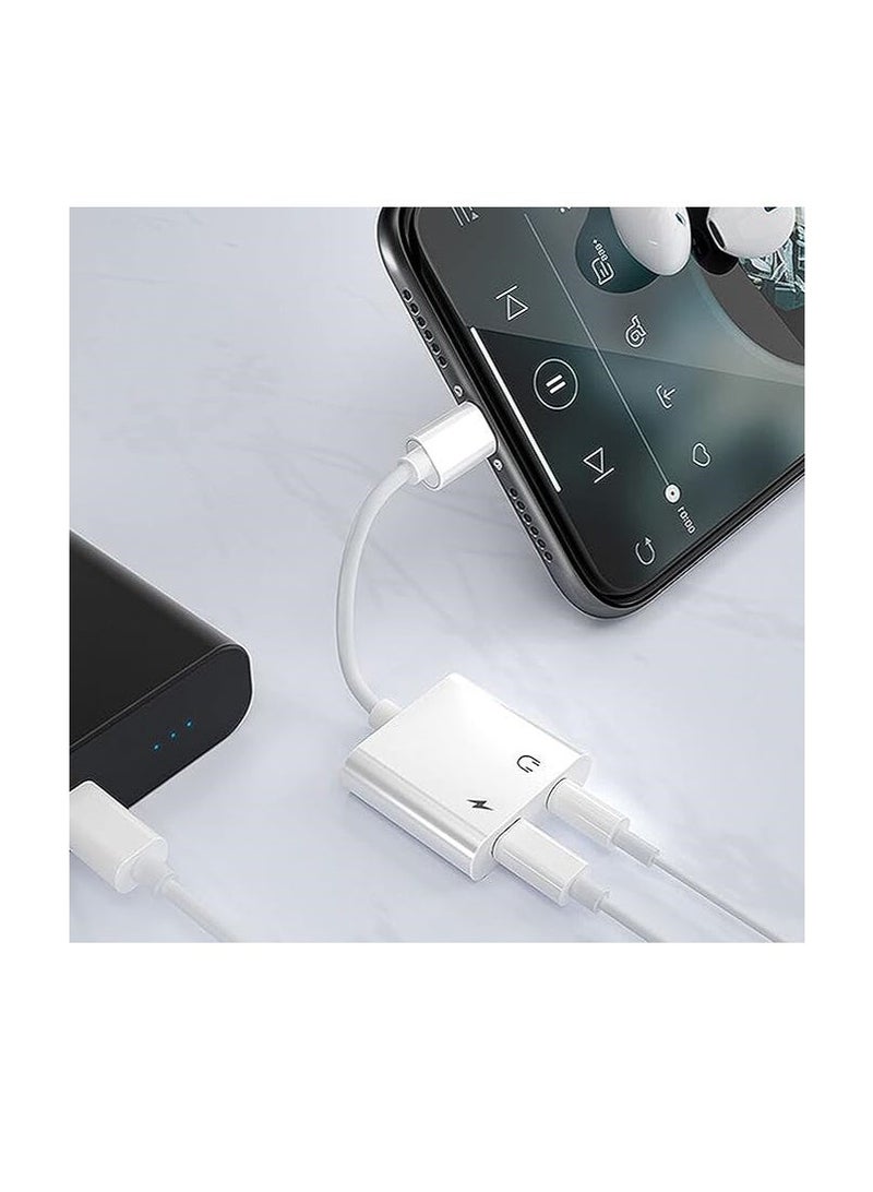محوّل لايتنينغ 2 في 1 للشحن وتشغيل الصوت – معتمد من Apple MFi ومناسب لاجهزة iPhone 12/11/XS/XR/X/8 وأنظمة iOS - Image 4