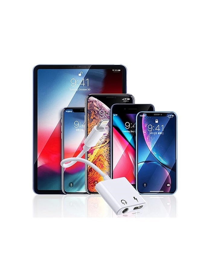 محوّل لايتنينغ 2 في 1 للشحن وتشغيل الصوت – معتمد من Apple MFi ومناسب لاجهزة iPhone 12/11/XS/XR/X/8 وأنظمة iOS - Image 2