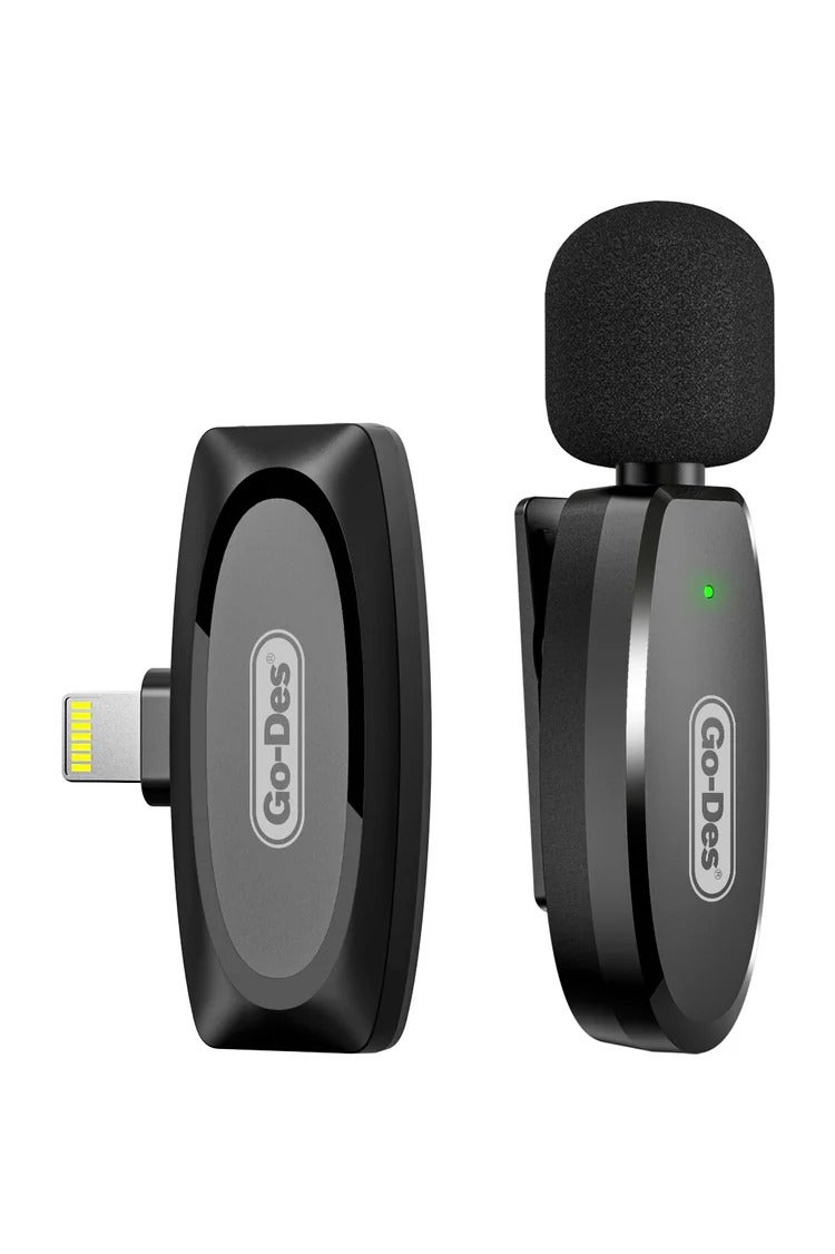 GO-DES Wireless Lapel microphone professional podcast social network live streaming online teaching iphone Android mobile phone mini mic wireless - Image 1
