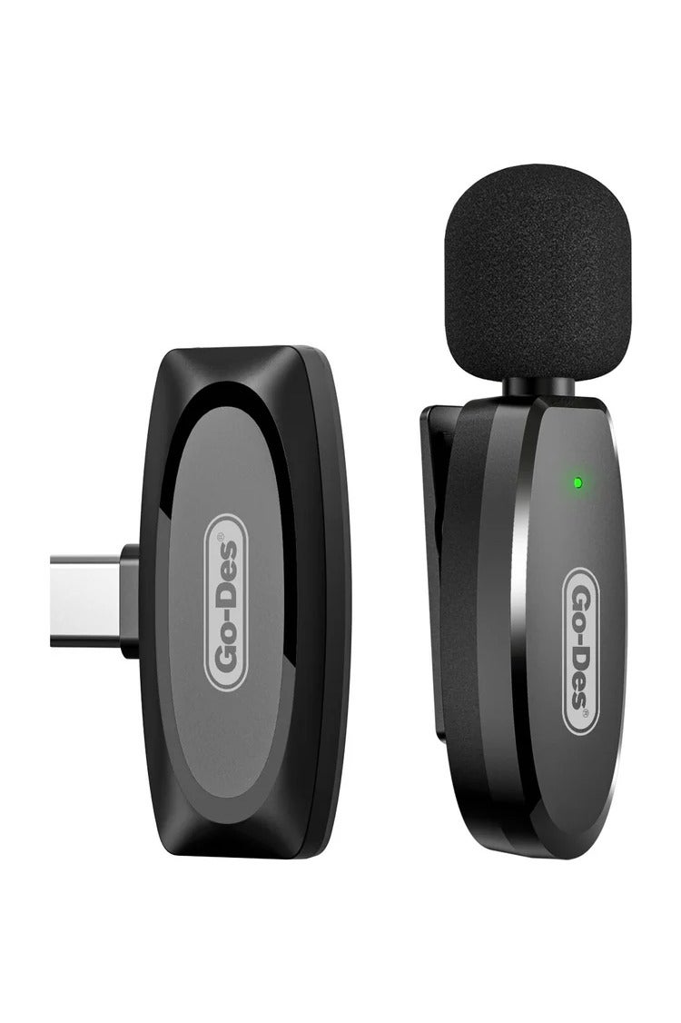 GO-DES Wireless Lapel microphone professional podcast social network live streaming online teaching iphone Android mobile phone mini mic wireless - Image 2