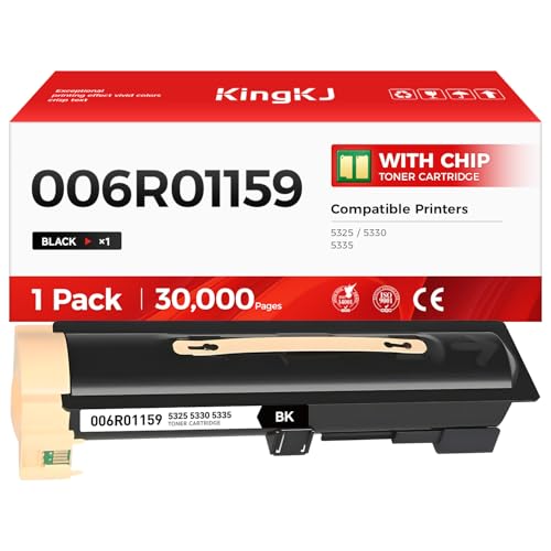 KingKJ 006R01159 High Capacity Toner Cartridge Black 1-Pack with chip Replacement for Xerox 5325 5330 5335 Toner Cartridges Compatible with Xerox WorkCentre 5325 5330 5335 Laser Printer Ink All-in-One Copier - Image 1