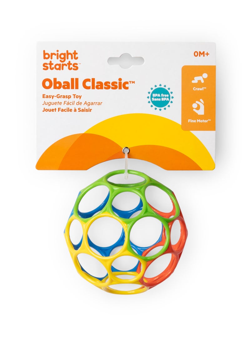 Bright Starts Oball Classic Easy-Grasp Toy, Flexible Ball for Babies, BPA-Free, Fits in diaper bags, Ages Newborn+ - Image 4