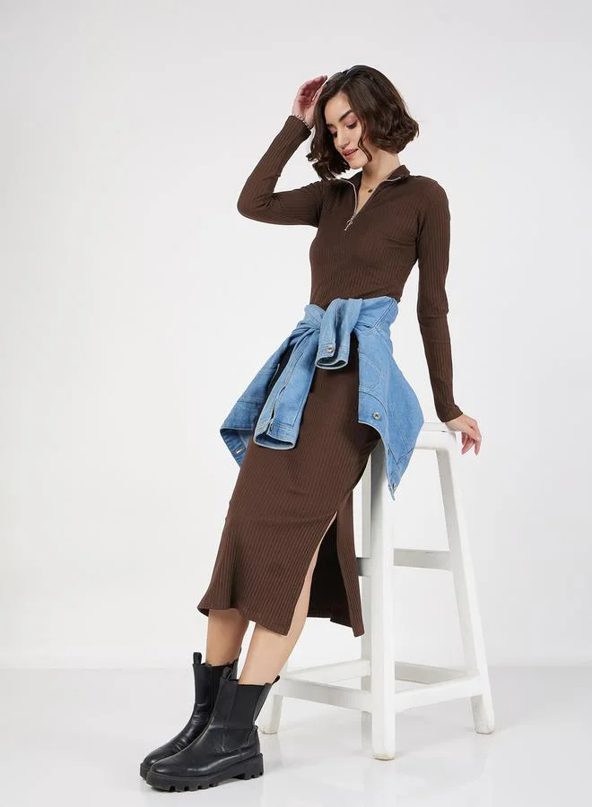 SASSAFRAS Ribbed Knit Dress