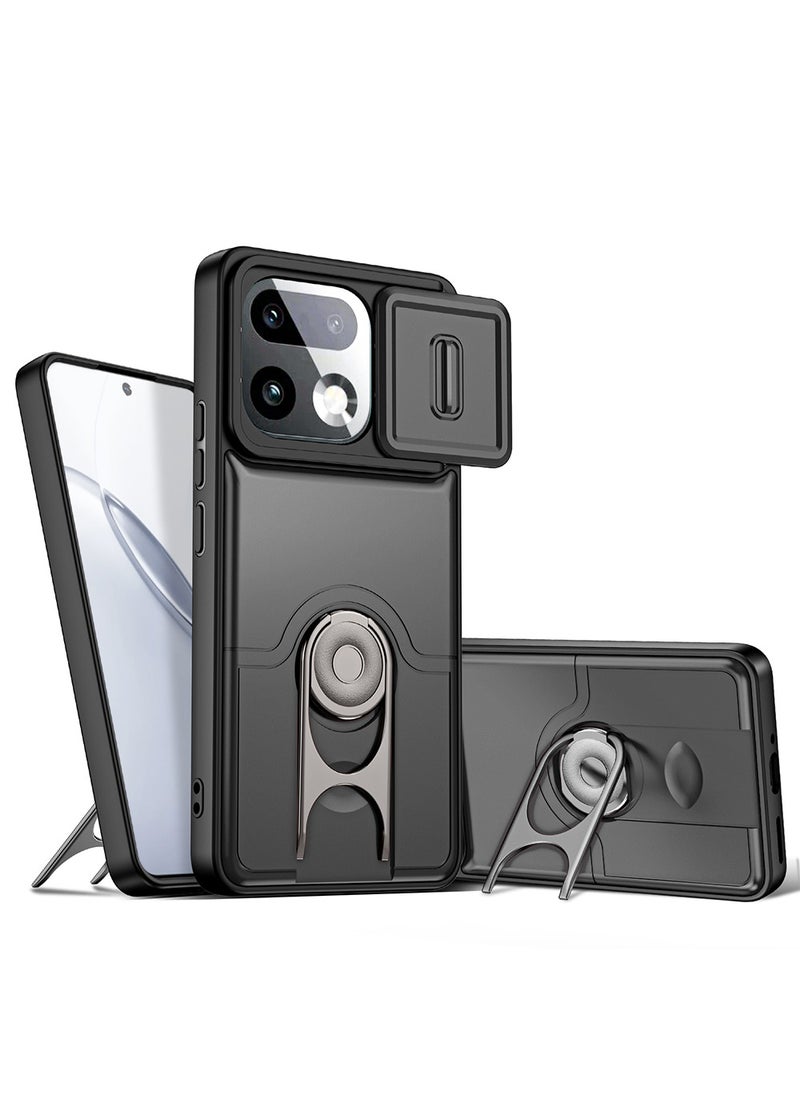 غطاء هاتف لـ Xiaomi Poco X8 Pro Max مع غطاء للكاميرا وحامل حلقي، وحامل سيارة مغناطيسي متوافق، وغطاء واقي صلب من الخلف وحواف ناعمة مقاوم للصدمات - Image 1