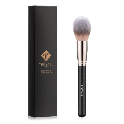 TEOYALL Oval Blush Brush, Ultra Plush Fluffy Synthetic Bristles Powder Brush for Contour Bronzer Cheek with Loose Powder - Image 1