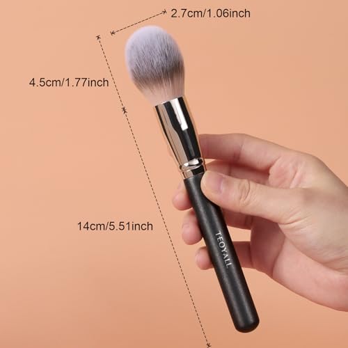 TEOYALL Oval Blush Brush, Ultra Plush Fluffy Synthetic Bristles Powder Brush for Contour Bronzer Cheek with Loose Powder - Image 5