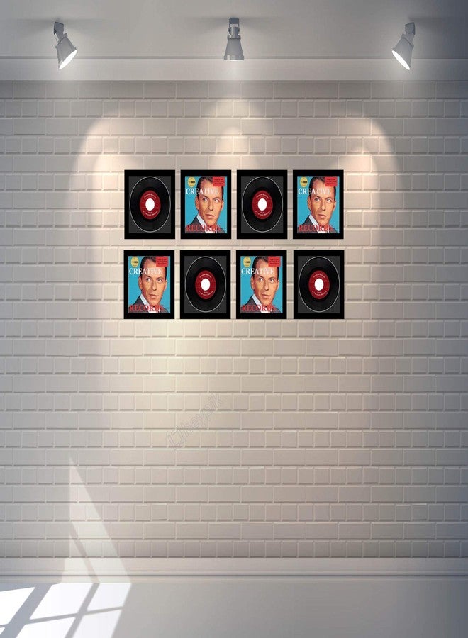 كرييتف بكتشر فريمز إطار صور إبداعي مقاس 6 7/8 × 6 7/8 بوصة لعرض أسطوانة واحدة مع حافة سوداء، يعرض أسطوانة فينيل واحدة بسرعة 45 دورة في الدقيقة، ويتضمن علاقة. - Image 4