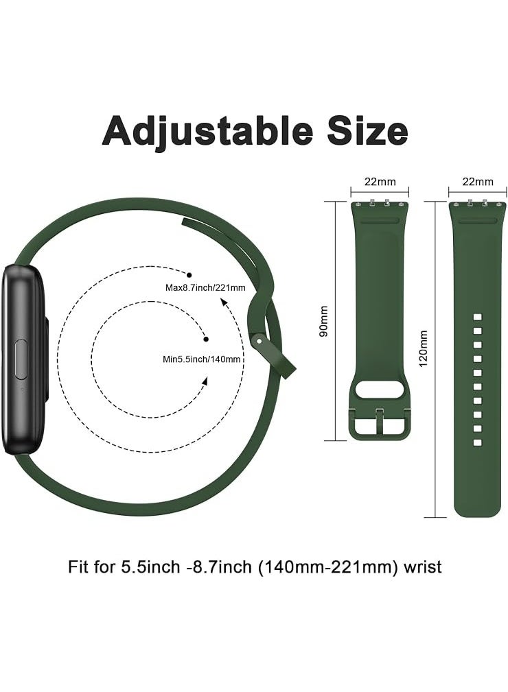 QIRG Silicone Sport Band for Samsung Galaxy Fit 3, Adjustable Replacement Watch Strap for Galaxy Fit 3 Women Men(Green) - Image 4