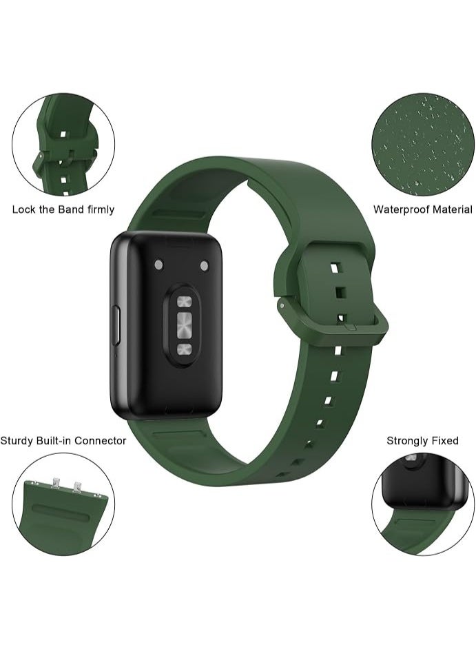 QIRG Silicone Sport Band for Samsung Galaxy Fit 3, Adjustable Replacement Watch Strap for Galaxy Fit 3 Women Men(Green) - Image 5