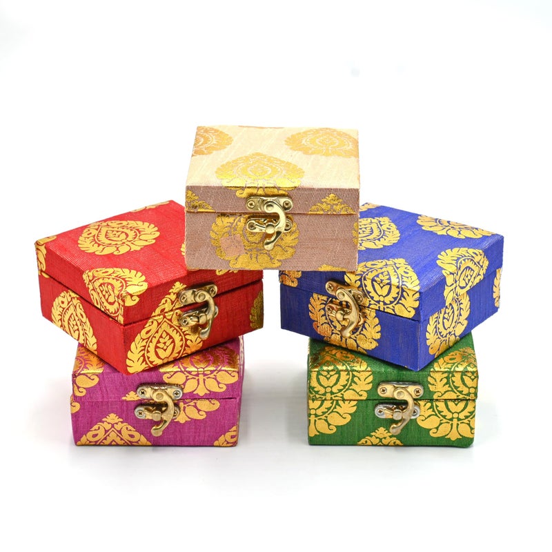 Set of 5 Decorative Gift Sweet Box Wedding Favor Marriage Return Gift Diwali Gift Indian Gift Boxes for Cookies Goodies Mithai Candy