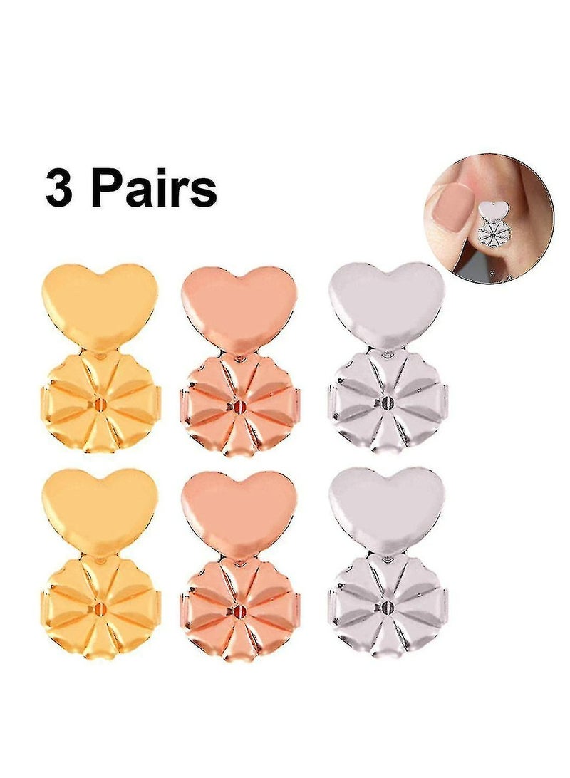 أسيف 3 أزواج من رافعات الأقراط، مساند أقراط قابلة للتعديل للأقراط الثقيلة - Image 1