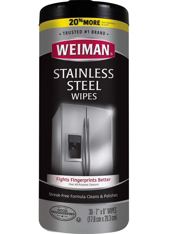 Weiman Stainless Steel Wipes - Removes Fingerprints, Residue, Water Marks and Grease From Appliances - Works Great on Refrigerators, Dishwashers, Ovens, Grills - 28 Count - Packaging May Vary - Image 1