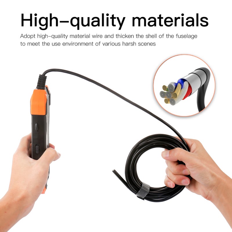 Industrial Endoscope with 4.3 Inch IPS Screen 5.5mm Lens 1080P Borescope Inspection Camera with Semi-rigid Cable/ IP67 Waterproof Probe/ LED Light/ TF Card Slot for Automobile Repair Pipeline Inspection - Image 3