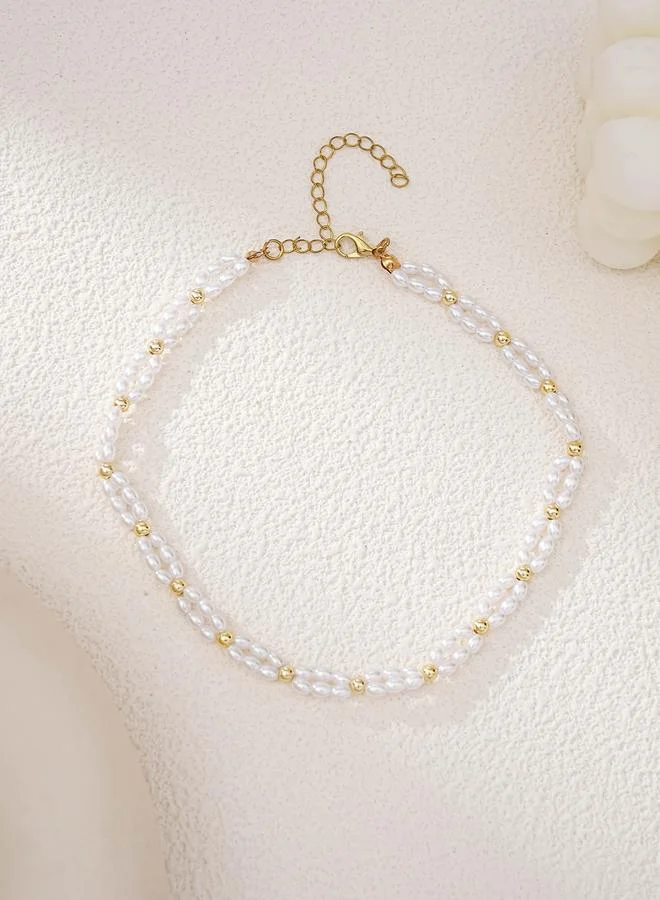 Take Two  Oval Faux Pearl Choker Necklace for Women | Best Price UAE