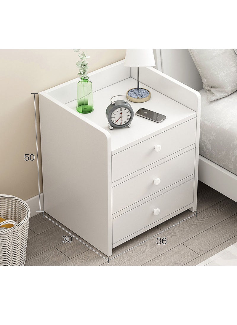 Sharpdo - Sharpdo Bedside Table Nightstand Table Bedside Cabinet with Two Drawers WhitWood Simple Modern Nordic Mini Storage Side Table End Table Small Space Corner Table Storage Cabinet 	36*30*50cm - Image 1