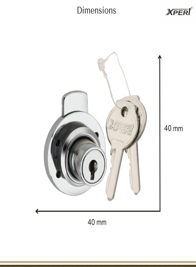Xpert Round Multi Purpose Lock Pack of 4, Works as Drawer Lock with Key, Lock for Cupboard, Wardrobe Lock with Key, Cupboard Lock with Key, Lock for Drawer, almirah Lock, Cabinet Locks for Cupboard - Image 4