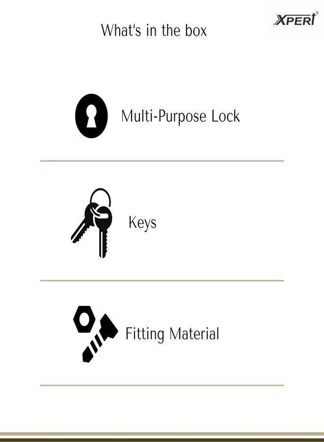 Xpert Round Multi Purpose Lock Pack of 4, Works as Drawer Lock with Key, Lock for Cupboard, Wardrobe Lock with Key, Cupboard Lock with Key, Lock for Drawer, almirah Lock, Cabinet Locks for Cupboard - Image 5