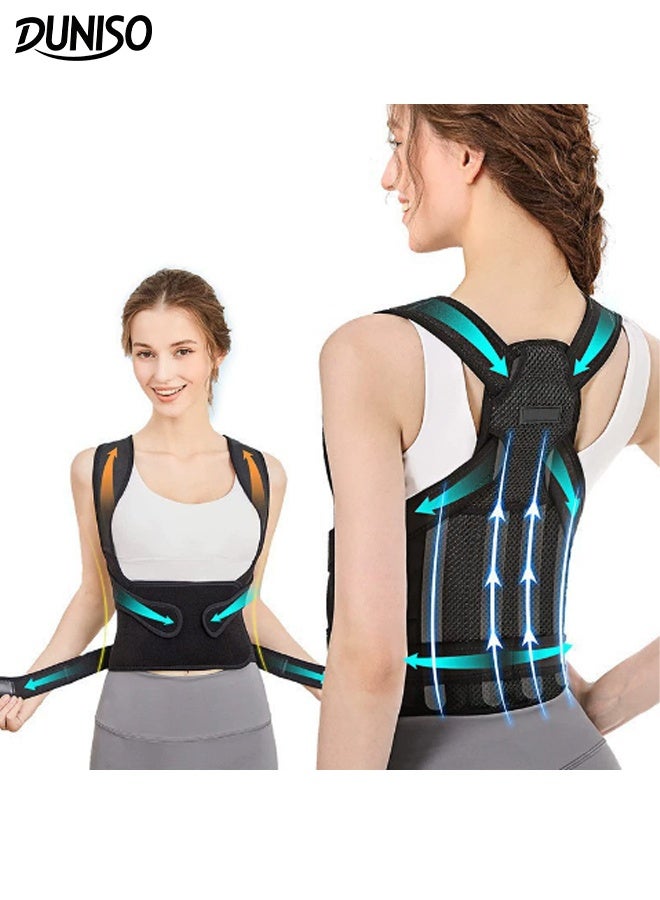 DUNISO Back Brace and Posture Corrector Adjustable Shoulder Back Straightener Breathable Hunchback Correction Improve Posture Back Pain Spine Corrector Support Belts - Image 1