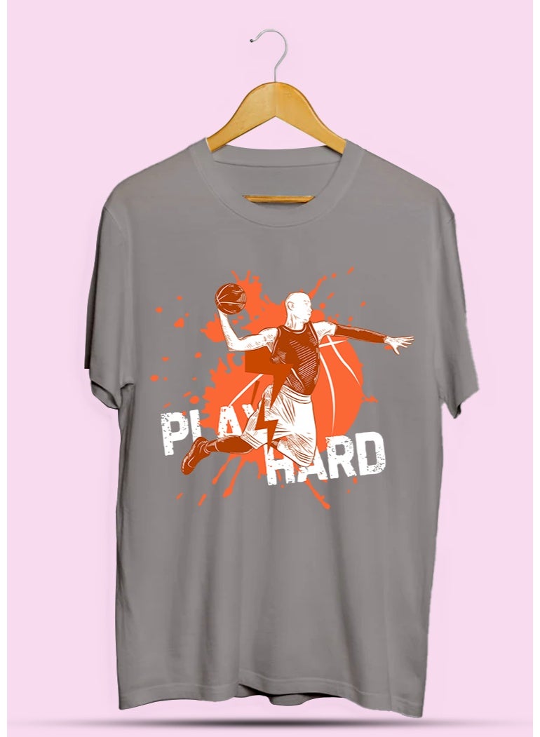 SHOP NEW ARRIVALS Play Hard Basketball T-Shirt – Basketball Graphic Tee | Sports Gift for Players, Coaches & Basketball Fans - Image 1