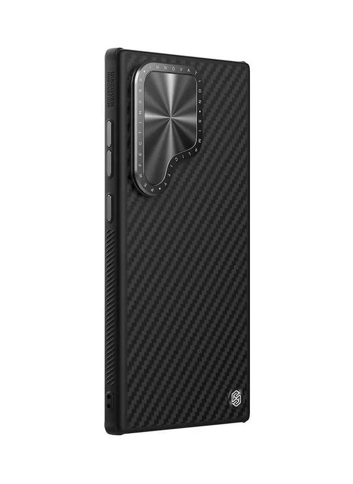 Nillkin CarboProp MagSafe Aramid Carbon Fiber Armor Case for Samsung Galaxy S24 Ultra – Sleek Black, 1500D Kevlar Durability, Magnetic Lens Frame & Metal Buttons  - Image 3