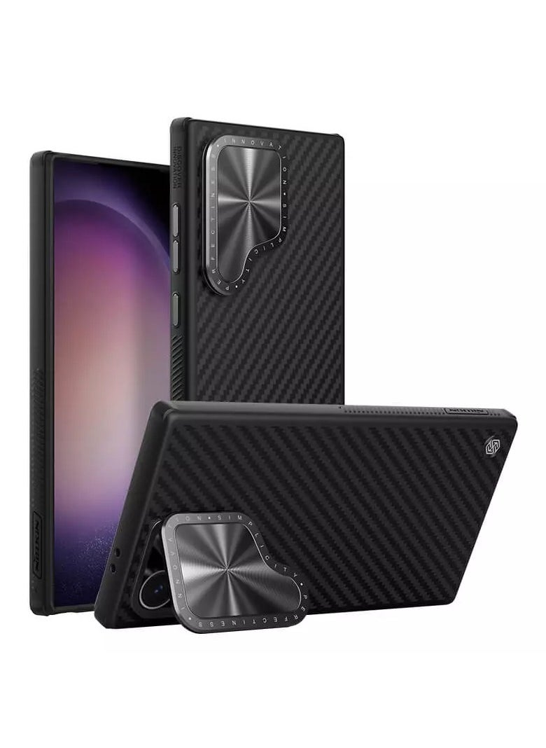 Nillkin CarboProp MagSafe Aramid Carbon Fiber Armor Case for Samsung Galaxy S24 Ultra – Sleek Black, 1500D Kevlar Durability, Magnetic Lens Frame & Metal Buttons  - Image 2