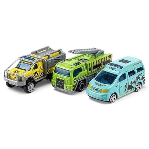 SHAKTISM Street Convoy 1:64 Die-Cast Alloy Car Set - Pullback Mini SUV & Truck Toy Vehicles for Kids, Metal Body, Smooth Wheels, Dinosaur Theme Packaging Car for Boys & Girls Ages 3+ - Image 3