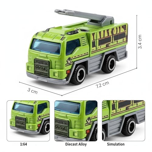 SHAKTISM Street Convoy 1:64 Die-Cast Alloy Car Set - Pullback Mini SUV & Truck Toy Vehicles for Kids, Metal Body, Smooth Wheels, Dinosaur Theme Packaging Car for Boys & Girls Ages 3+ - Image 4