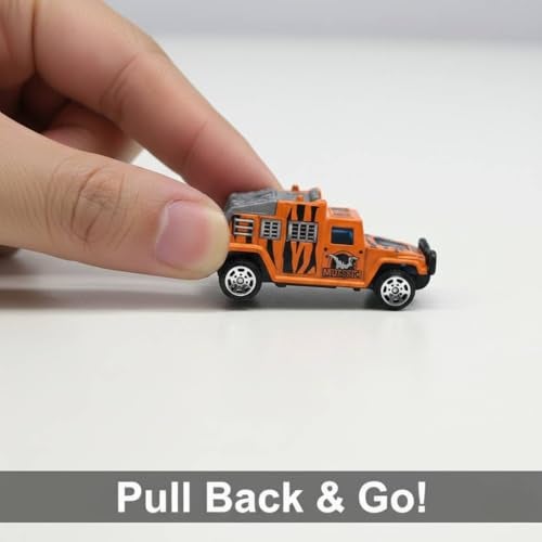 SHAKTISM Street Convoy 1:64 Die-Cast Alloy Car Set - Pullback Mini SUV & Truck Toy Vehicles for Kids, Metal Body, Smooth Wheels, Dinosaur Theme Packaging Car for Boys & Girls Ages 3+ - Image 2