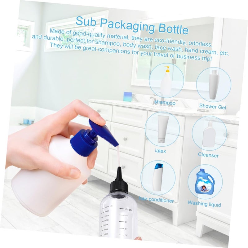 12pcs 500ml Plastic Squeeze Bottles with Graduated Scale and Needle Nose Tip for Salon Hair Perm Liquid Dispensing and Measuring - Image 2