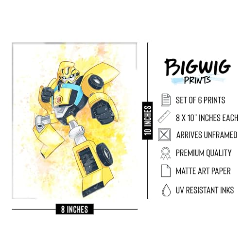 BigWig Prints Transformers Prints - Set of 6 Wall Art Decor (8 inches x 10 inches) Photos - Image 2