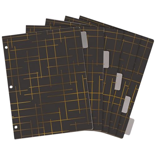 Paper Junkie ورق جانكي 6 مجموعات من فواصل 5 علامات لمجلدات 3 حلقات، 30 فاصل بالجملة للمكتب، لوازم المدرسة (وردي، أسود، 8.5 × 11 بوصة) - Image 5