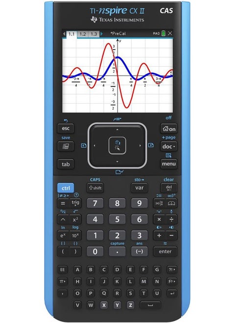 آلة حاسبة رسومية ملونة TI-Nspire CX II CAS مع برنامج للطلاب (كمبيوتر شخصي/ماك)