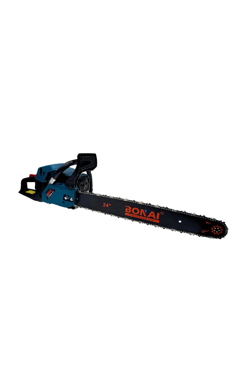 BONAI BN-HK67-24 Gasoline Chainsaw 58cc 2.4kW – 24” Bar, 2-Stroke Engine, Heavy Duty Wood Cutter for Tree Trimming, Forestry, DIY and Outdoor Work - Image 2