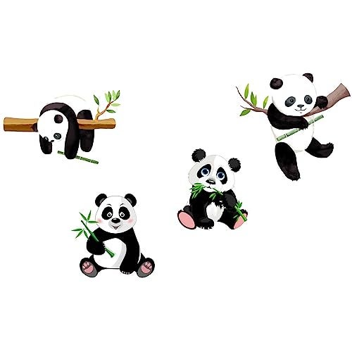 Sticker Yard Baby Pandas Hanging PVC Vinyl Wall Sticker for Home Decor/Decoration - Living Room, Bedroom, Kids Room (Multicolor, Size: 76X76 CM)-Self-Adhesive - Image 2