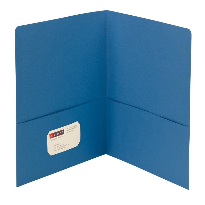Smead Two-Pocket Heavyweight Folder, Letter Size, Blue, 25 per Box (87852) - Image 5