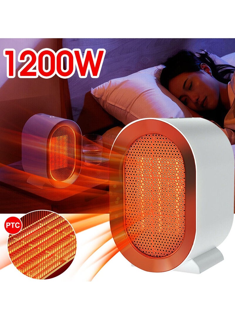 DubaiGallery 1200W Ceramic Heater, Portable Electric Heater Fan Heaters for Home, Low Energy Fan Heater with 2 Heat Setting, Silent & Overheat Protection Electric Room Heater Bedroom Living Room Office - Image 3