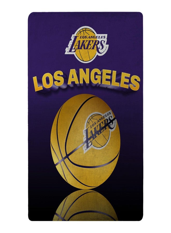 Northwest NBA Los Angeles Lakers Super Plush Micro Raschel Throw, 46" x 60", Team Colors, Grids