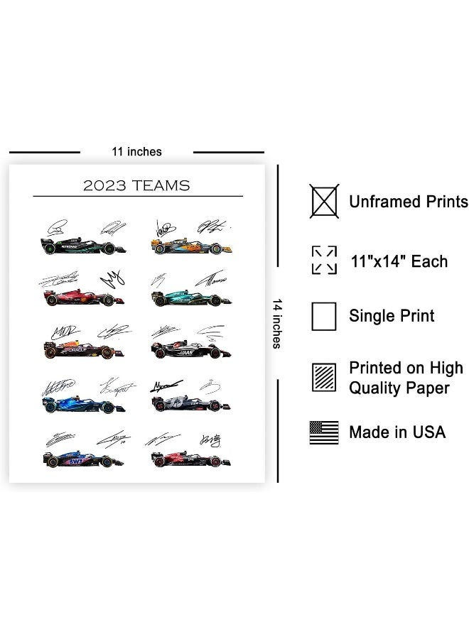 Poster Master 2023 Car Racing Poster - Race Car Print - Sports Car Racing Art - Gift for Men, Women & Car Enthusiast - Great Wall Decor for Garage, Living Room or Office - 11x14 UNFRAMED Wall Art - Image 2