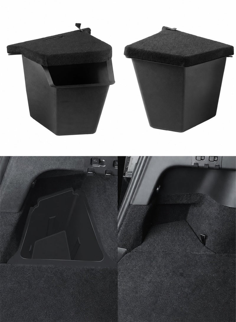 Delehehe 2PCS Rear Trunk Storage Bins with Lids for Tesla Model 3 2024-2026, TPE Waterproof Trunk Organizer Side Storage Box, Custom Fit Model 3 Interior Accessories - Image 1