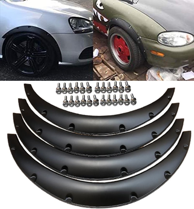Propartauto Universal Flexible Car Fender Flares Extra Wide Body Wheel Arches (4 Small) - Image 1