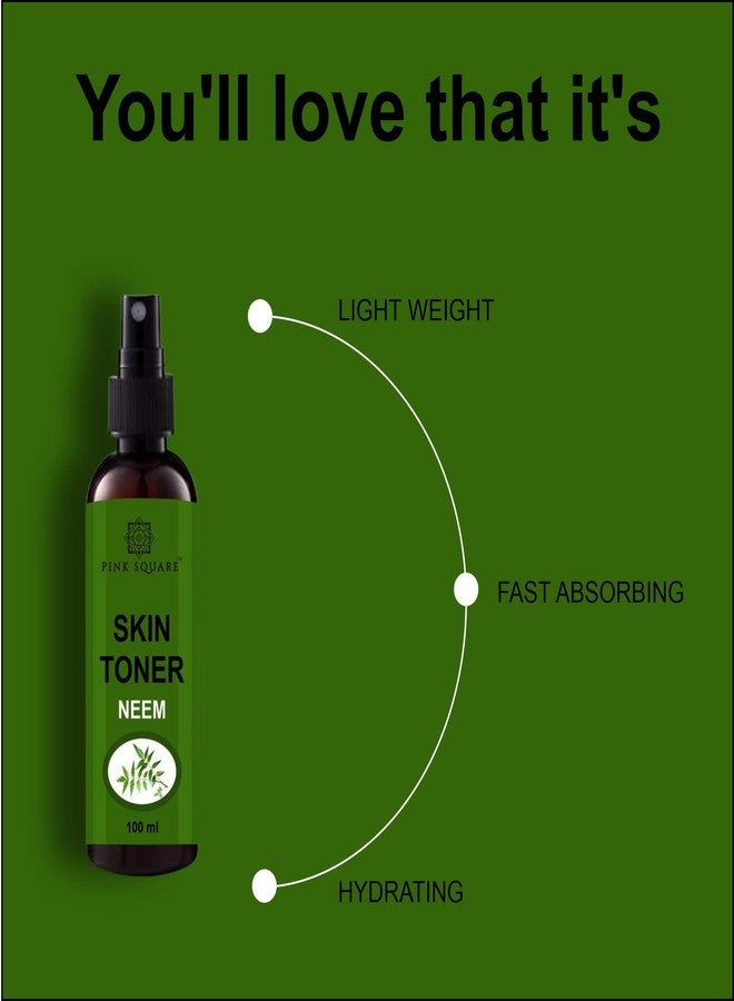 Pink Square Neem Face Toner Refreshing Face Mist & Toner | Toner for Hydrating Skin | Alcohol-Free Mist & toner for open pores Tightening Pack of 1 of 100 ML - Image 4